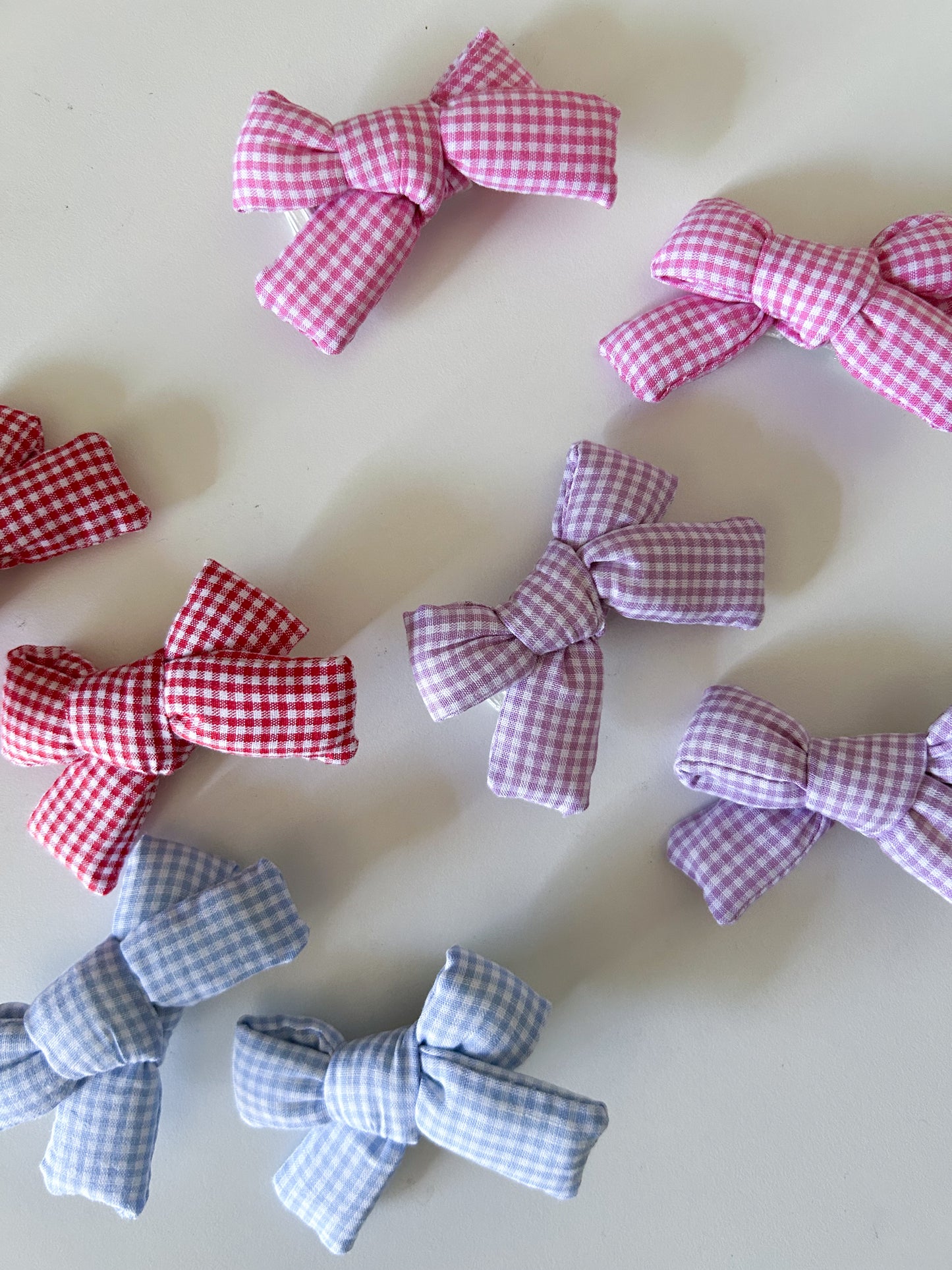 Girls Gingham Bow Hair Clips (2pk) - 4 Colors