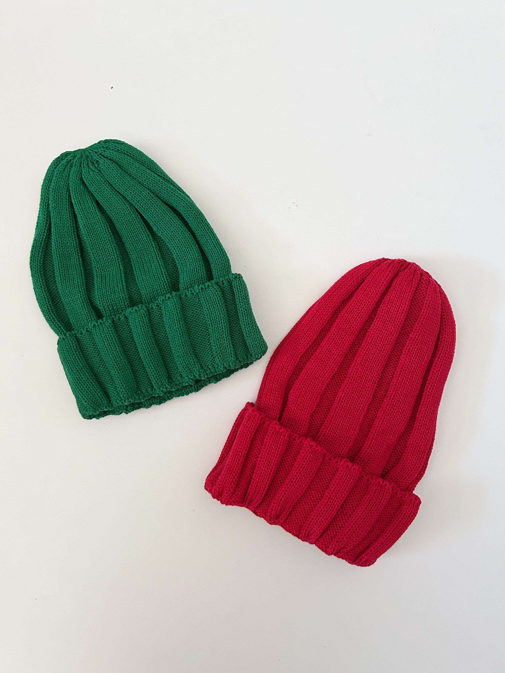 Green knit beanie 