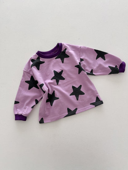 Toddler F26 Star All-Over Print Long Sleeve Top (2-9y) - Pink