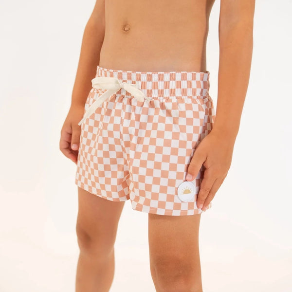 Boy's Boardshort | Tan Checkered (0-5y)