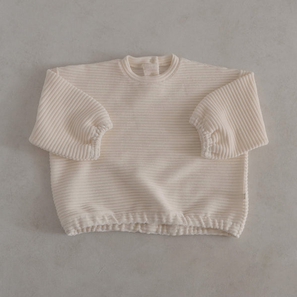 Baby Toddler Velour Rib Sweatshirt and Jogger Pants Set (3m-6y)- Ivory