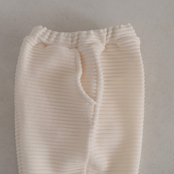 Baby Toddler Velour Rib Sweatshirt and Jogger Pants Set (3m-6y)- Ivory
