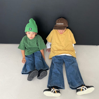 Toddler F25 Velvet Short Sleeve Loose Fit Top (2-7y) - 3 Colors