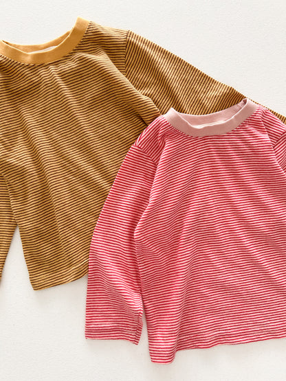 Kids W26 Cozy Stripe Long Sleeve Top (18m-10y) - 2 Colors