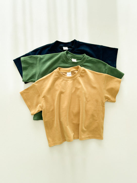 Toddler F25 Velvet Short Sleeve Loose Fit Top (2-7y) - 3 Colors