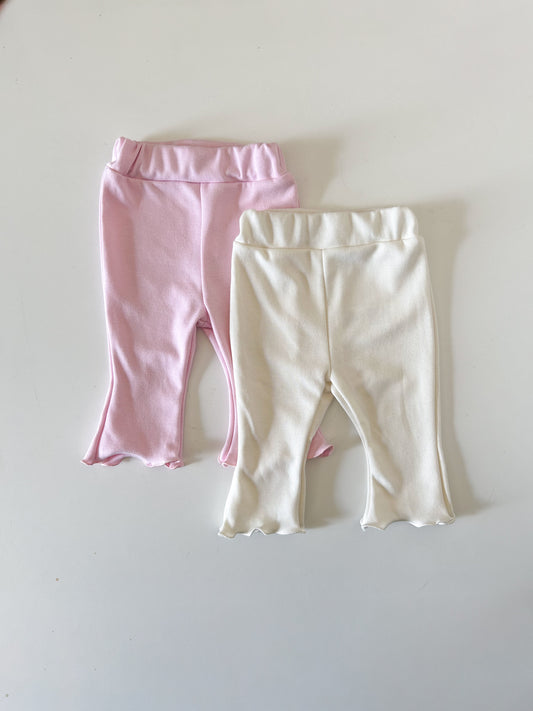 Baby/Toddler Aosta SS25 Lettuce-Edge Flare Pants (3m-5y)- 2 Colors