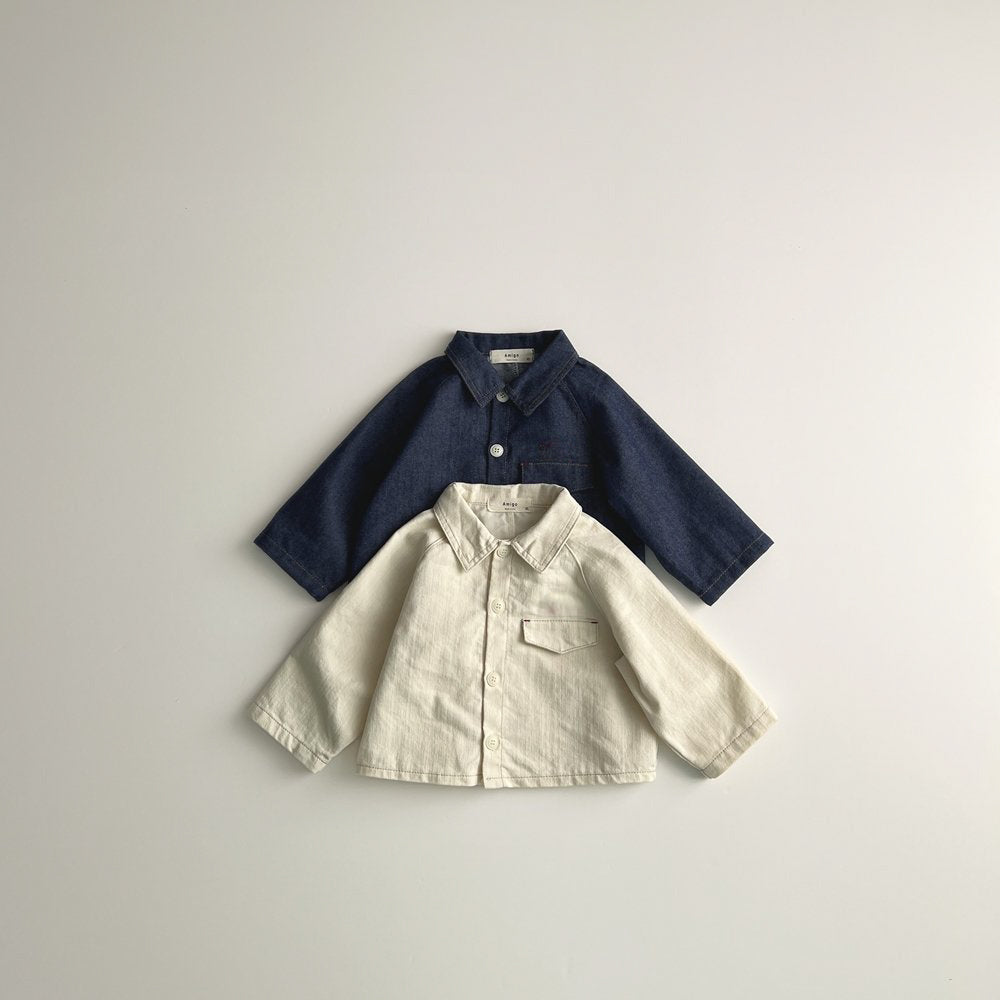Toddler F25 Soft Denim Long Sleeve Shirt Jacket (1-6y) - 2 Colors - AT NOON STORE
