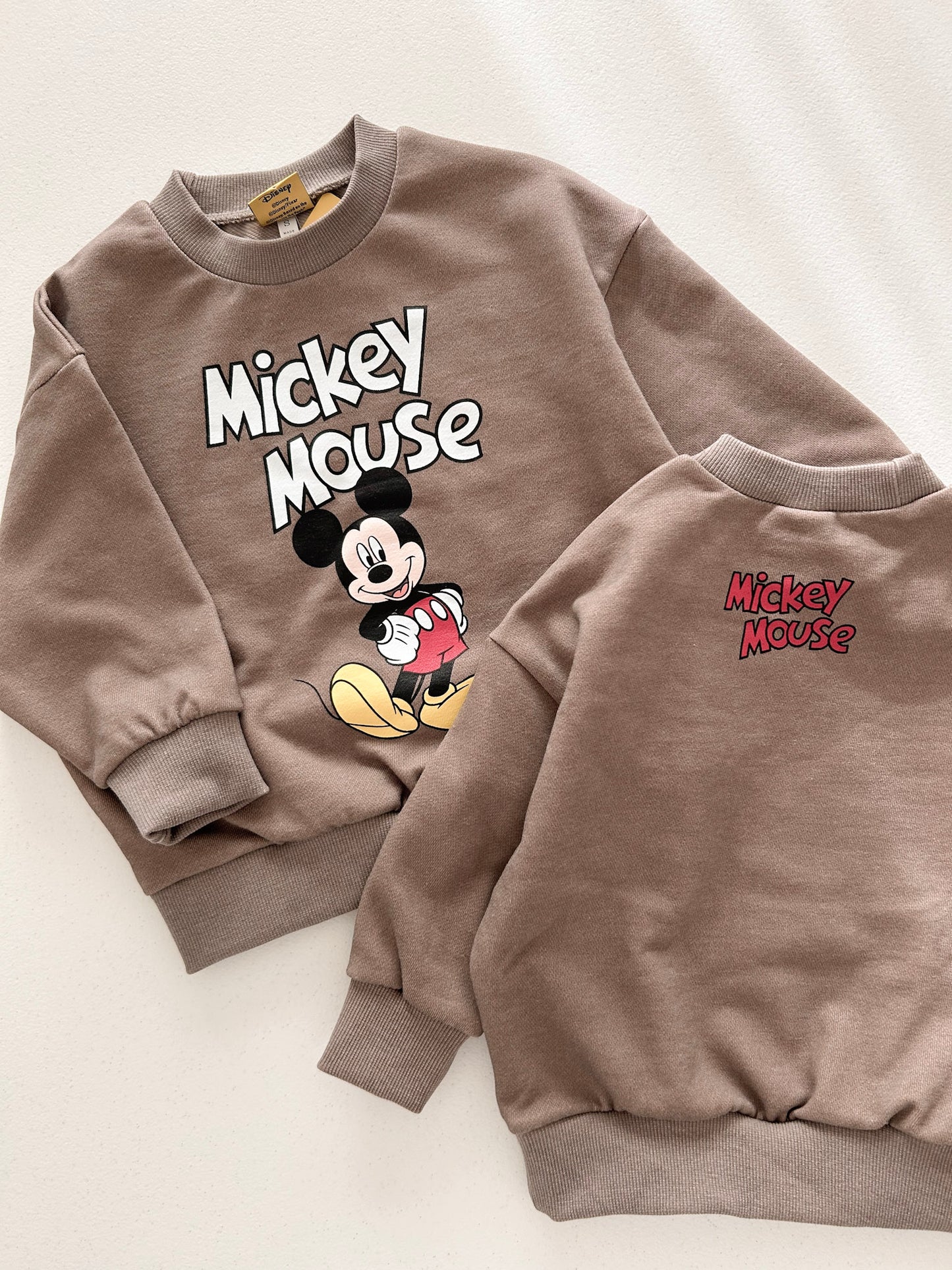 Family S25 Mickey and Minnie Print Pigment Dyed Sweatshirt (1-8y, Adult) - 2 Colors
