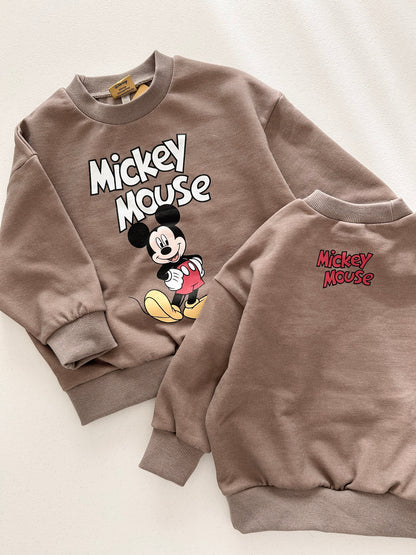 Family S25 Mickey and Minnie Print Pigment Dyed Sweatshirt (1-8y, Adult) - 2 Colors