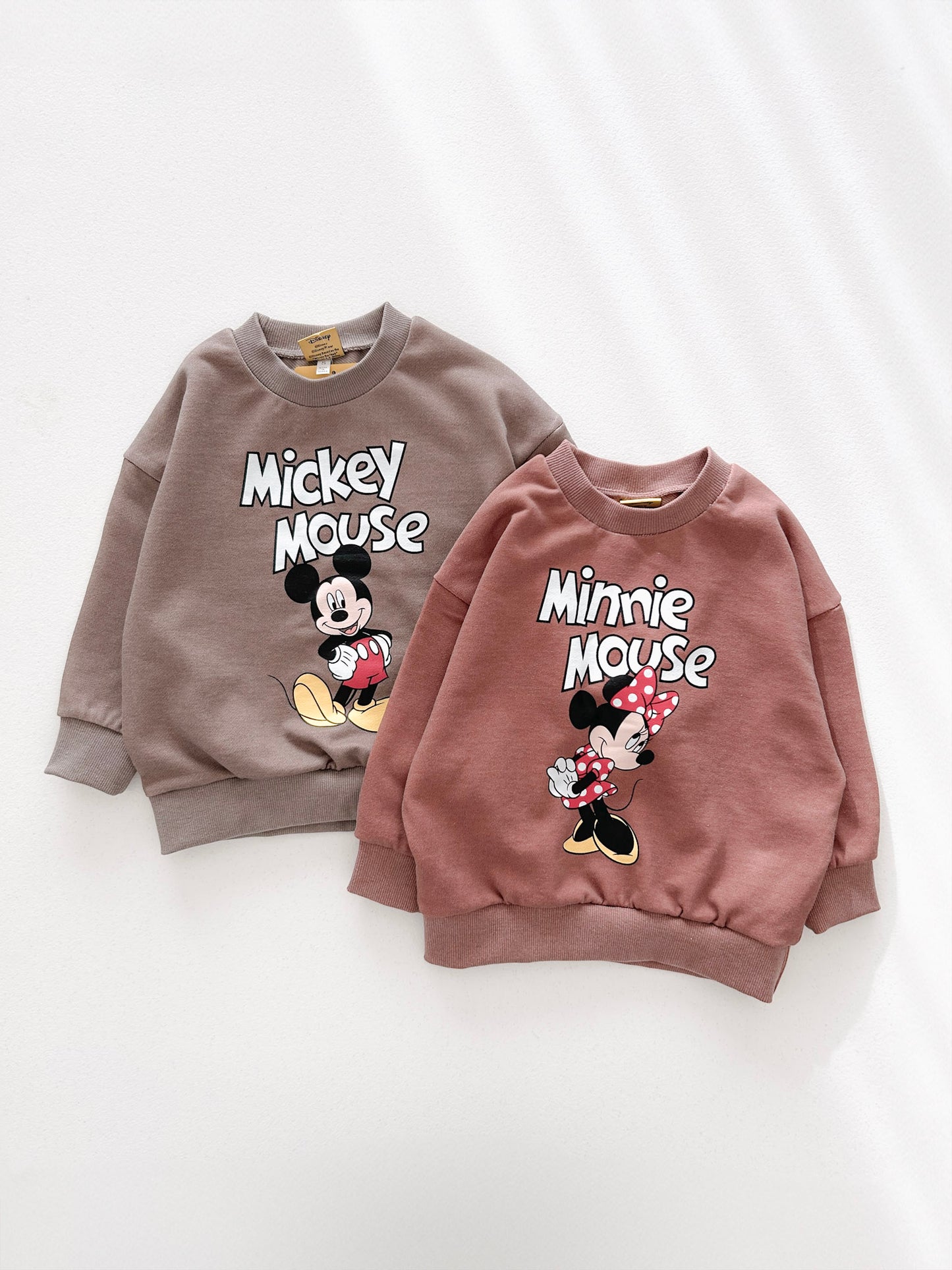 Family S25 Mickey and Minnie Print Pigment Dyed Sweatshirt (1-8y, Adult) - 2 Colors