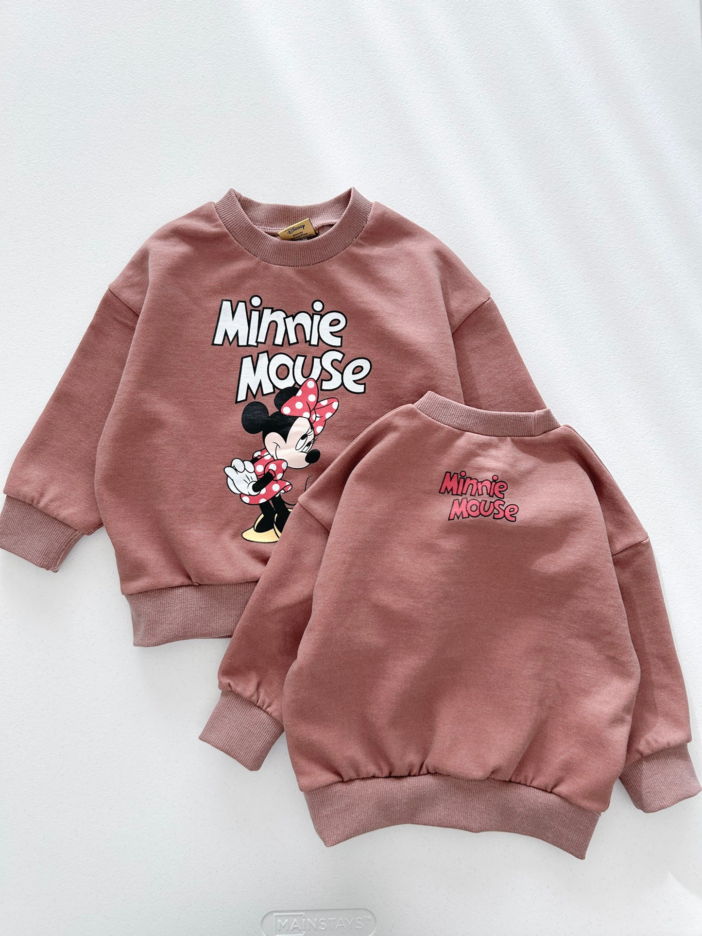 Family S25 Mickey and Minnie Print Pigment Dyed Sweatshirt (1-8y, Adult) - 2 Colors