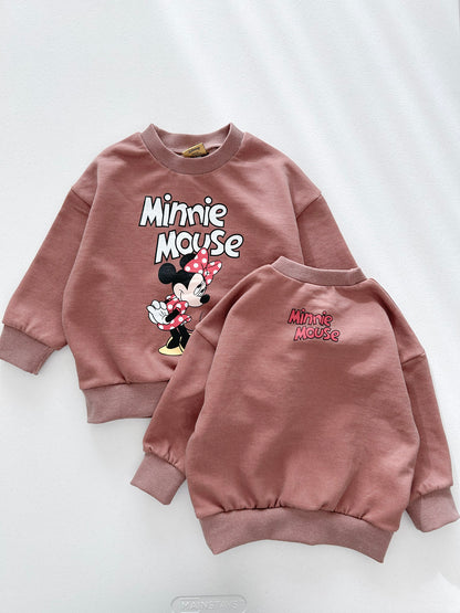 Family S25 Mickey and Minnie Print Pigment Dyed Sweatshirt (1-8y, Adult) - 2 Colors