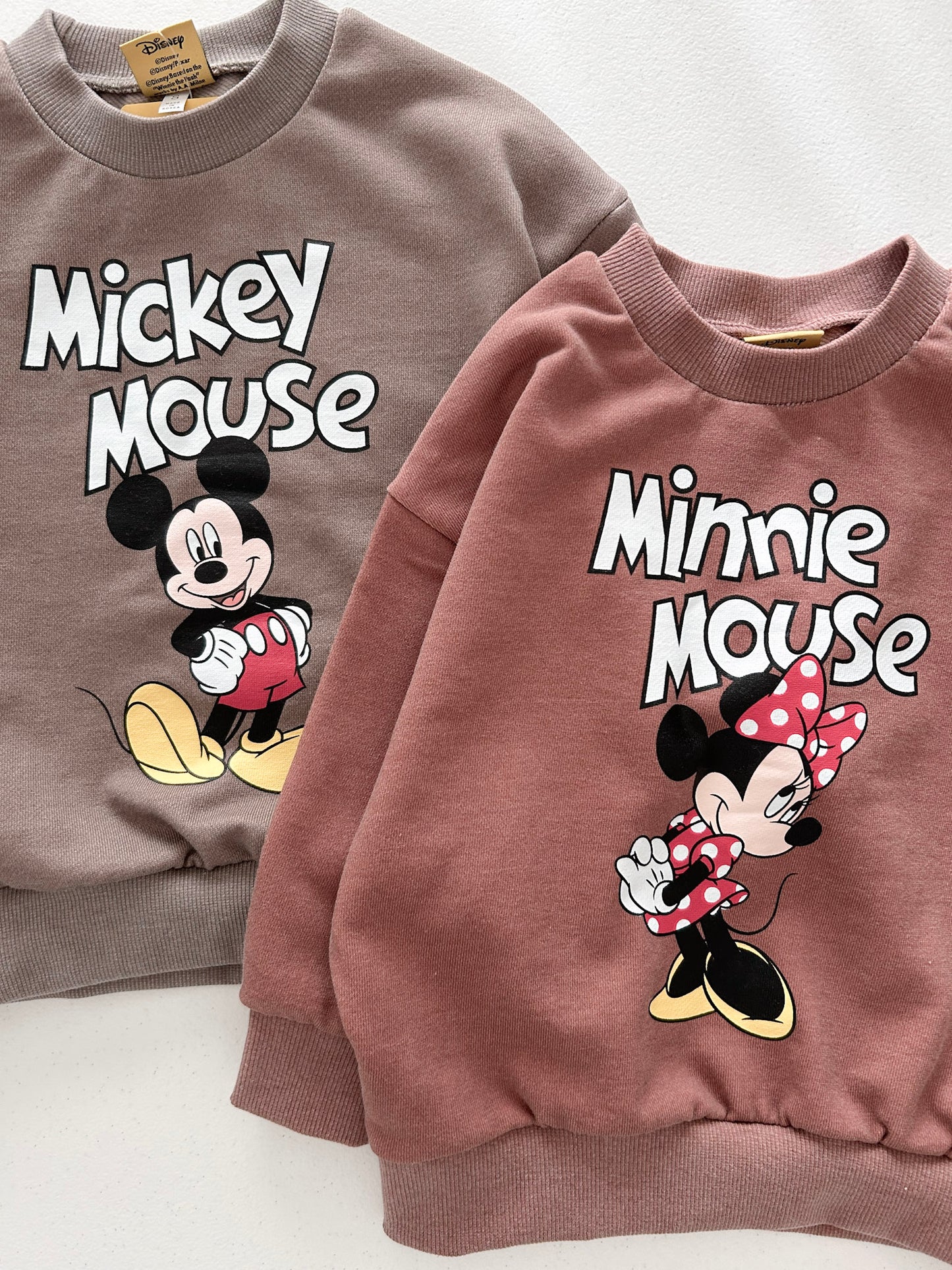 Family S25 Mickey and Minnie Print Pigment Dyed Sweatshirt (1-8y, Adult) - 2 Colors
