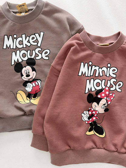 Family S25 Mickey and Minnie Print Pigment Dyed Sweatshirt (1-8y, Adult) - 2 Colors