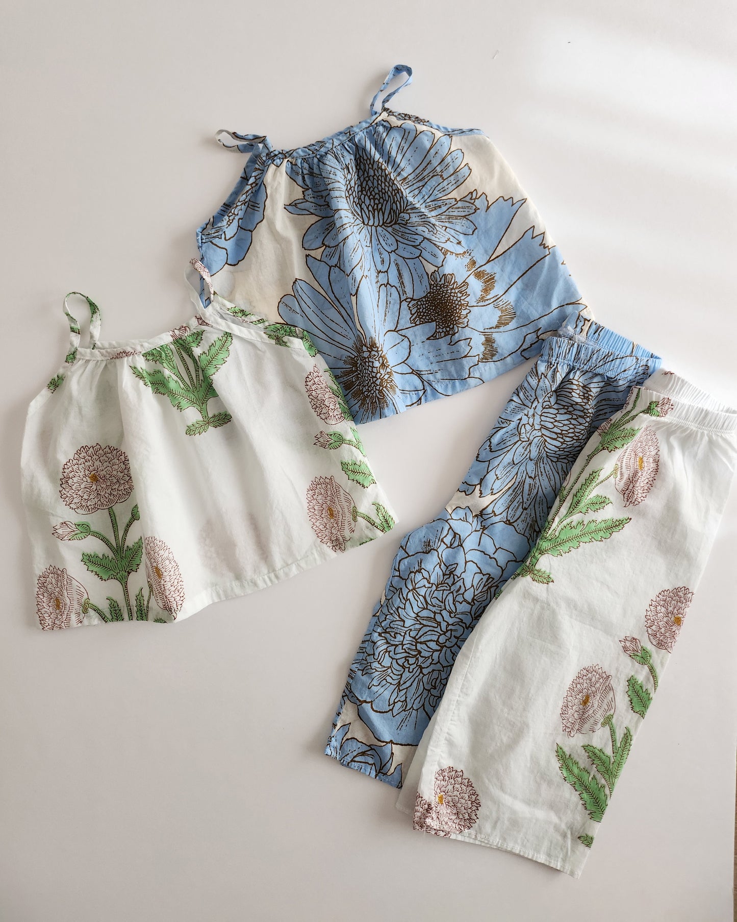 Girls Aloha Sleeveless Top and and Pants Set (2-5y) - Blue Floral - AT NOON STORE