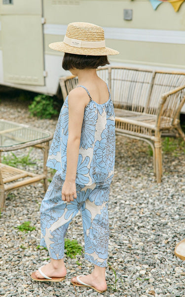 Girls Aloha Sleeveless Top and and Pants Set (2-5y) - Blue Floral