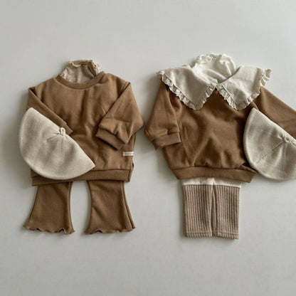 Girls Aosta Lettuce-Edge Soft Mock-Neck Top (3m-5y) - 2 Colors - AT NOON STORE