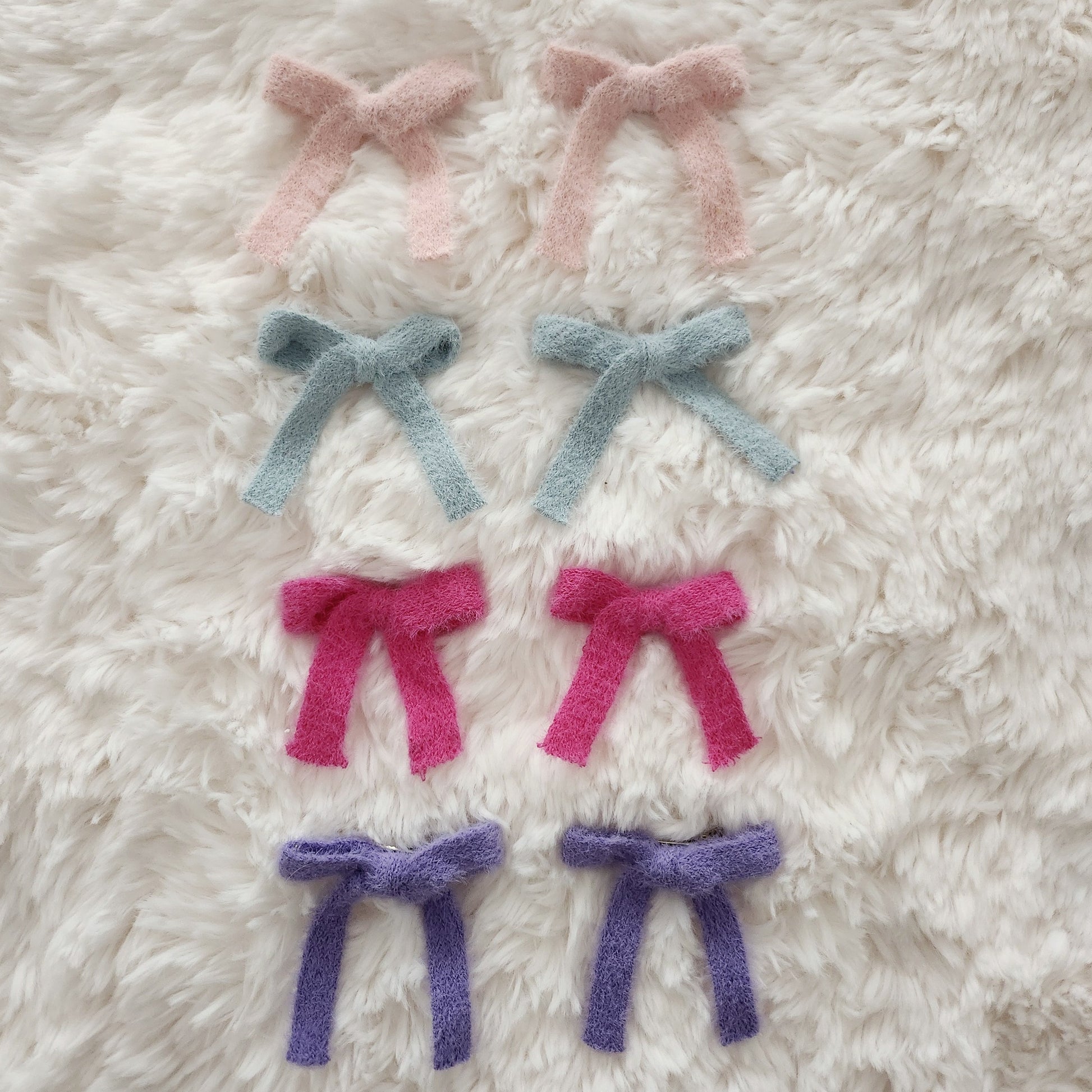 Girls Mini Knitted Bow 2PK Hair Clips - 4 Colors - AT NOON STORE