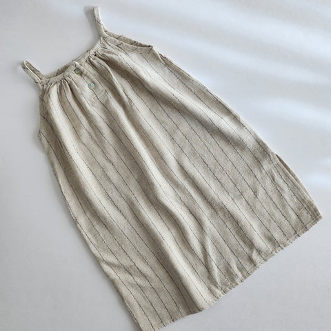 Girls Mon Sleeveless Stripe Dress  (2-5y) - Oat