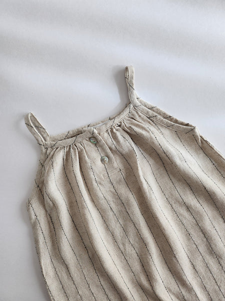 Girls Mon Sleeveless Stripe Dress  (2-5y) - Oat