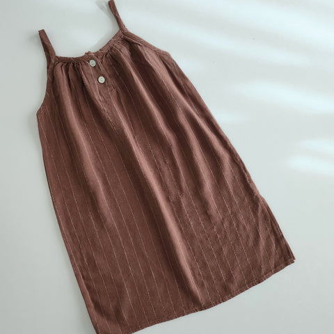 Girls Mon Sleeveless Stripe Dress  (2-5y) - Brown