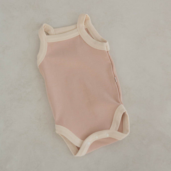 Baby Contrast Trim Cami Bodysuit (3-18m)- Pink