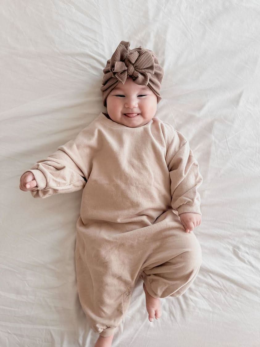Baby At Noon Bubble Jumpsuit (9-15m) - Oatmeal - AT NOON STORE
