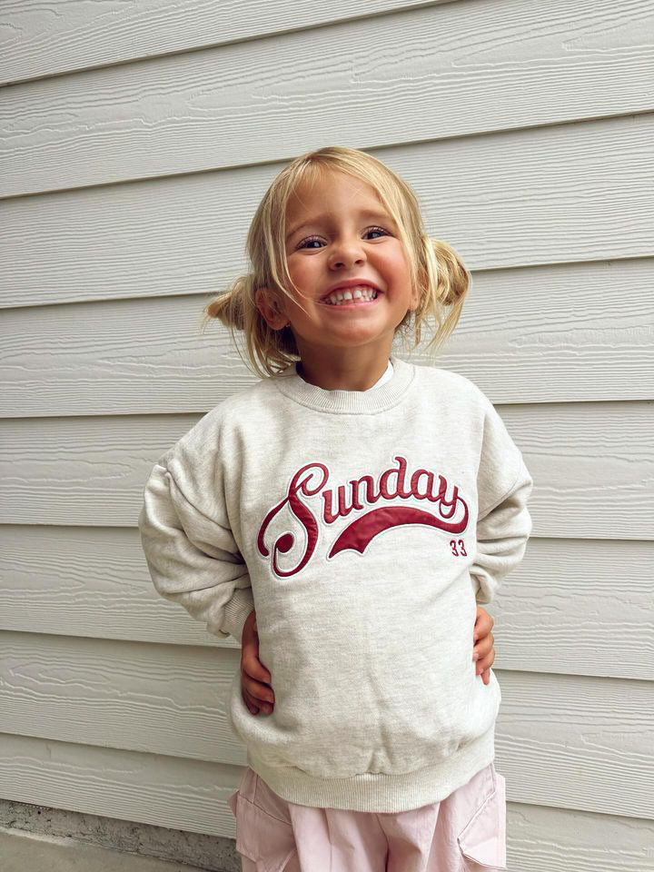 Toddler 'Sunday' Embroidery Sweatshirt (6m-6y) - 2 Colors