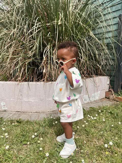 Toddler Balloon Print Short Sleeve Sweatshirt and Shorts Set (15m-7y) -2 Colors - AT NOON STORE