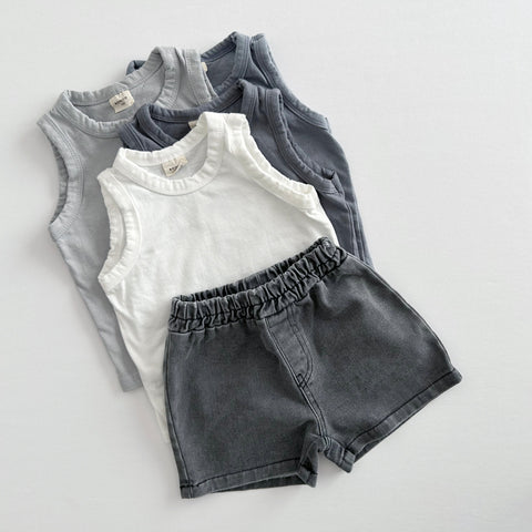 Toddler Denim Shorts (6m-5y) - Black - AT NOON STORE