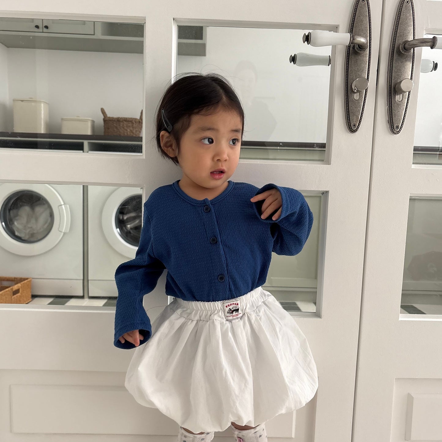 Toddler SP26 Textured Long Sleeve Cardigan (1-7y) - Blue - AT NOON STORE