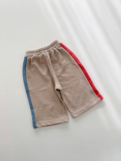 [At Noon Original Design] Kids ColorBlock Wide Leg Pants Sets (6m-7y) - Beige