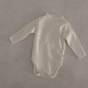 Baby Mockneck Bodysuit  (3-18m)- Cream