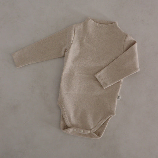 Baby Mockneck Bodysuit  (3-18m)- Oatmeal - AT NOON STORE