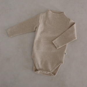 Baby Mockneck Bodysuit  (3-18m)- Oatmeal