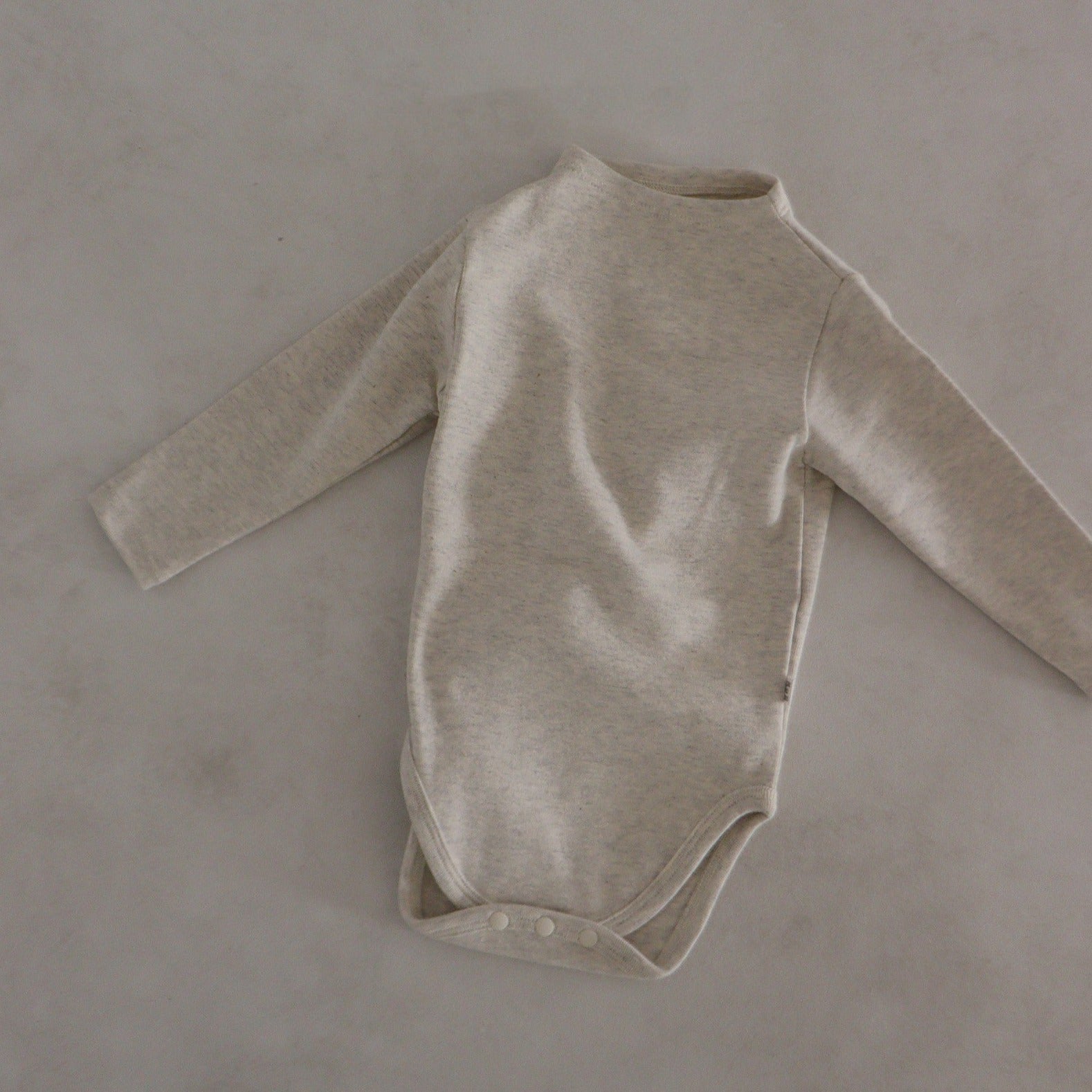 Baby Mockneck Bodysuit  (3-18m)- Heather Grey