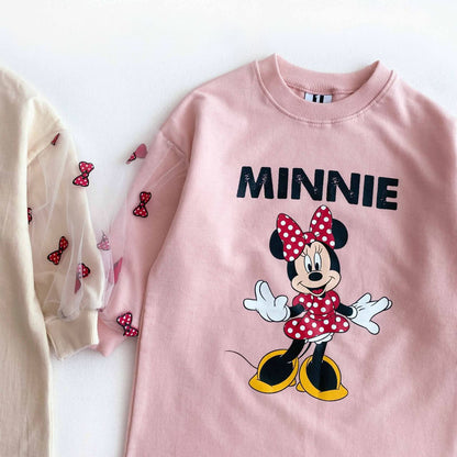 Toddler Puff Sleeve Minnie Dress (2-6y) - 2 Colors - AT NOON STORE
