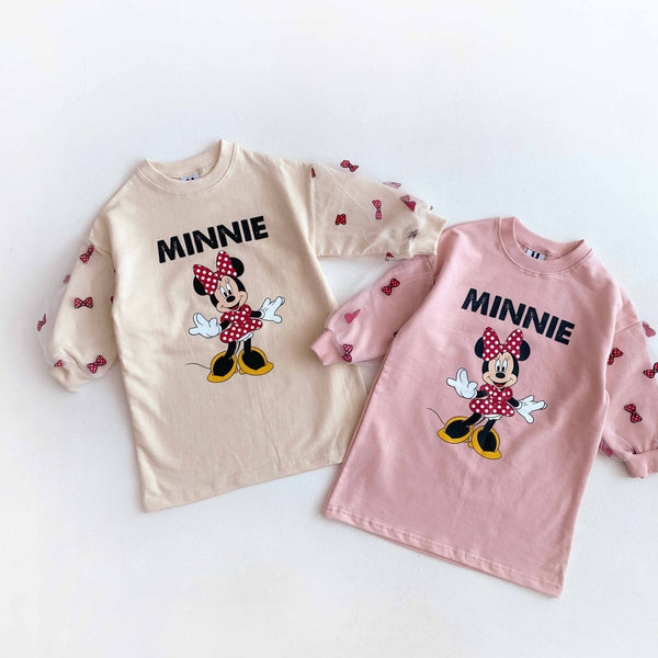 Toddler Puff Sleeve Minnie Dress (2-6y) - 2 Colors