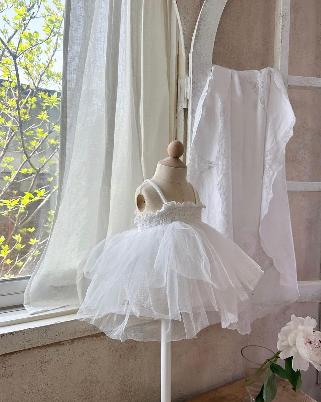 Baby Monbebe Smocked Bodice Tutu Dress with Snap Closure (3-24m) - 3 Colors