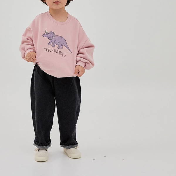 Kids Land Brushed Cotton Dino Sweatshirt (1-6y) - Pink Triceratops