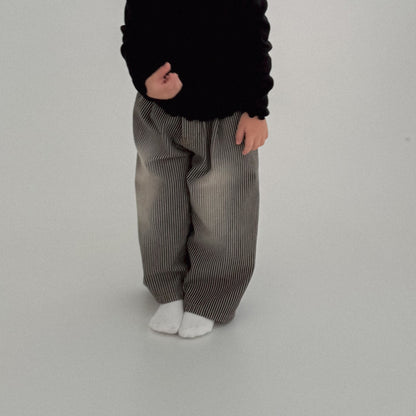 Toddler Bella W25 Stripe Wide Pants (1-6y) - Charcoal