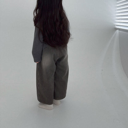 Toddler Bella W25 Stripe Wide Pants (1-6y) - Charcoal