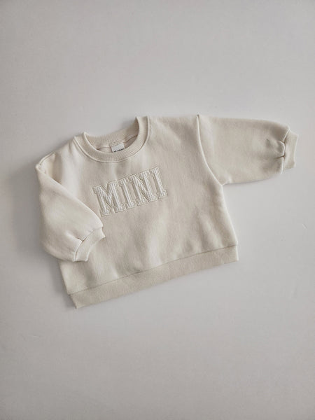 Baby Toddler Mini Waffle Embroidery Sweatshirt Sweatshirt (6m-6y) -4 Colors