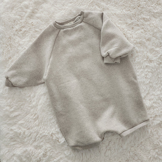 Baby Soft Brushed Cotton Jumpsuit (10-24m) - Oatmeal - AT NOON STORE