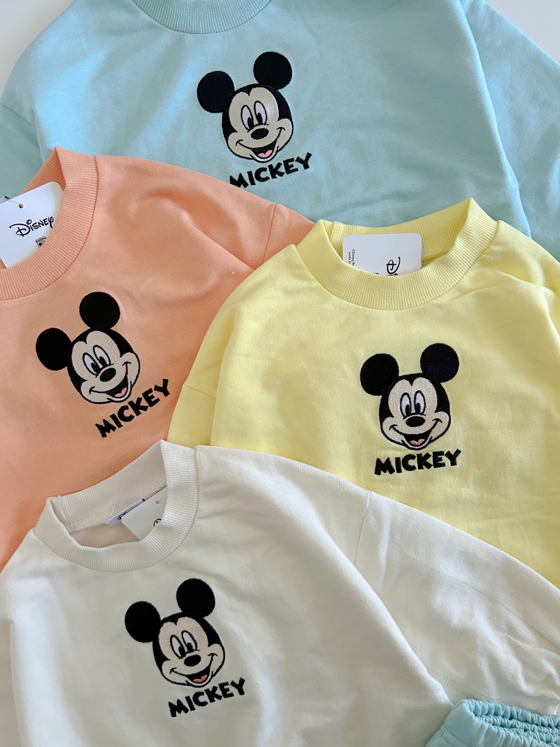 Toddler Disney Mickey Face Embroidery Sweatshirt and Shorts Set (2-12y) - 4 Colors - AT NOON STORE