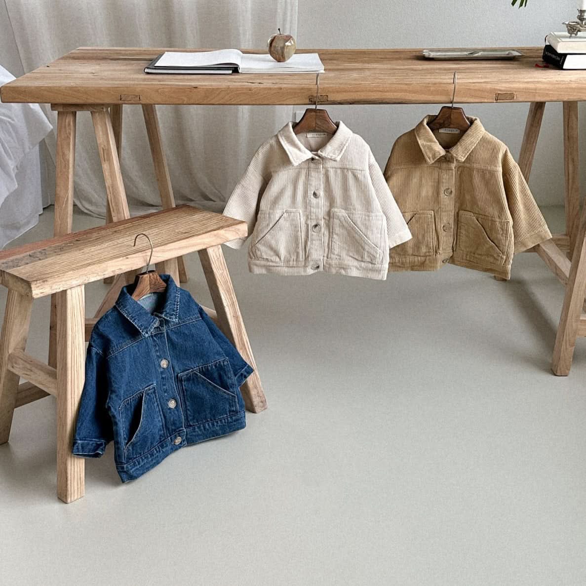 Kids Anggo Double Pocket Jacket (3-6y) - Denim - AT NOON STORE