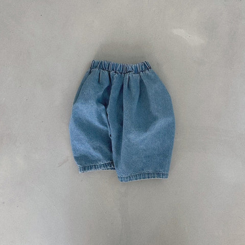Toddler Bella Pull-On Short Pants (3-6m,4-5y) - Blue Denim