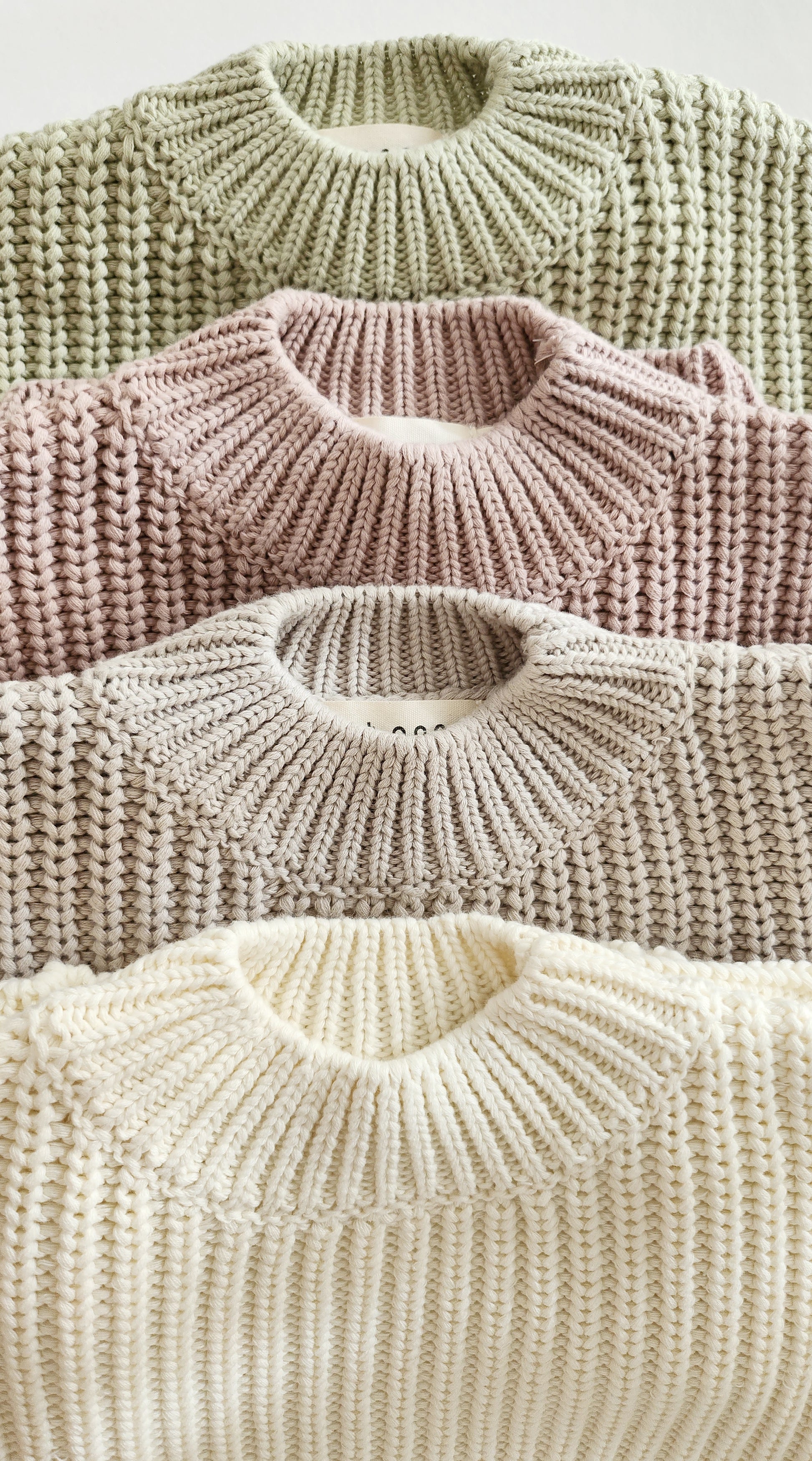 Kids Chunky Cotton Knit Sweater  (3m-6y)  - Woodrose - AT NOON STORE