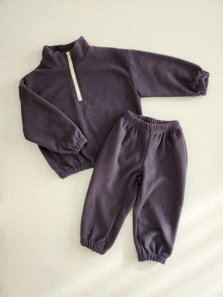 Kids Fleece Half-Zip Pullover and Jogger Pants Set (1-6y) - 3 Colors