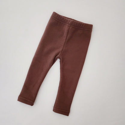 Kids Lala Warm Bruched Cotton Ribbed Leggings (1-6y) - 3 Colors - AT NOON STORE